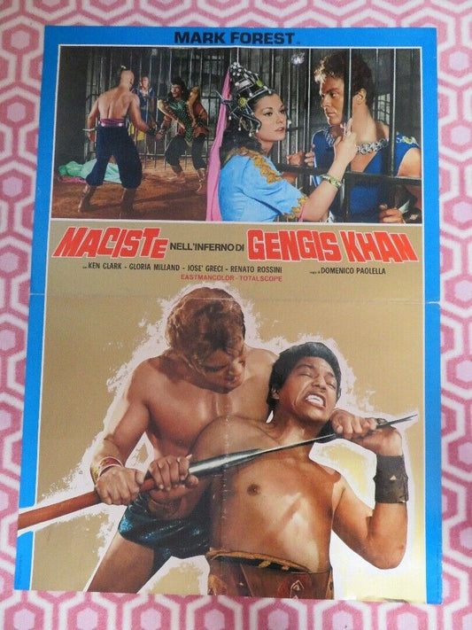 MACISTE GENGIS KHAN  Hercules Against the Barbarians ITALIAN FOGLIO POSTER 1964