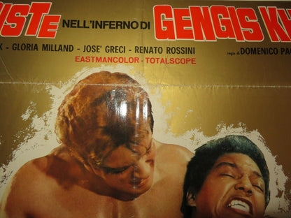 MACISTE GENGIS KHAN  Hercules Against the Barbarians ITALIAN FOGLIO POSTER 1964