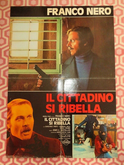 IL CITTADINO SI RIBELLA / Street Law ITALIAN FOGLIO POSTER FRANCO NERO 1974