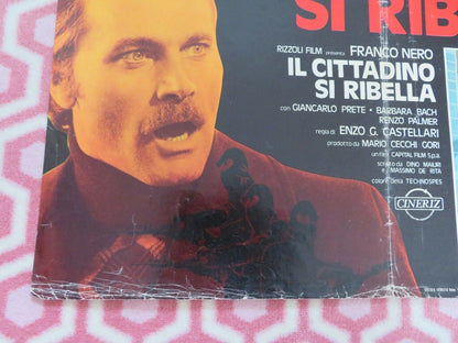 IL CITTADINO SI RIBELLA / Street Law ITALIAN FOGLIO POSTER FRANCO NERO 1974