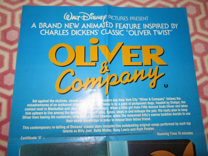 OLIVER & COMPANY UK DOUBLE CROWN POSTER DISNEY BILLY JOEL 1988