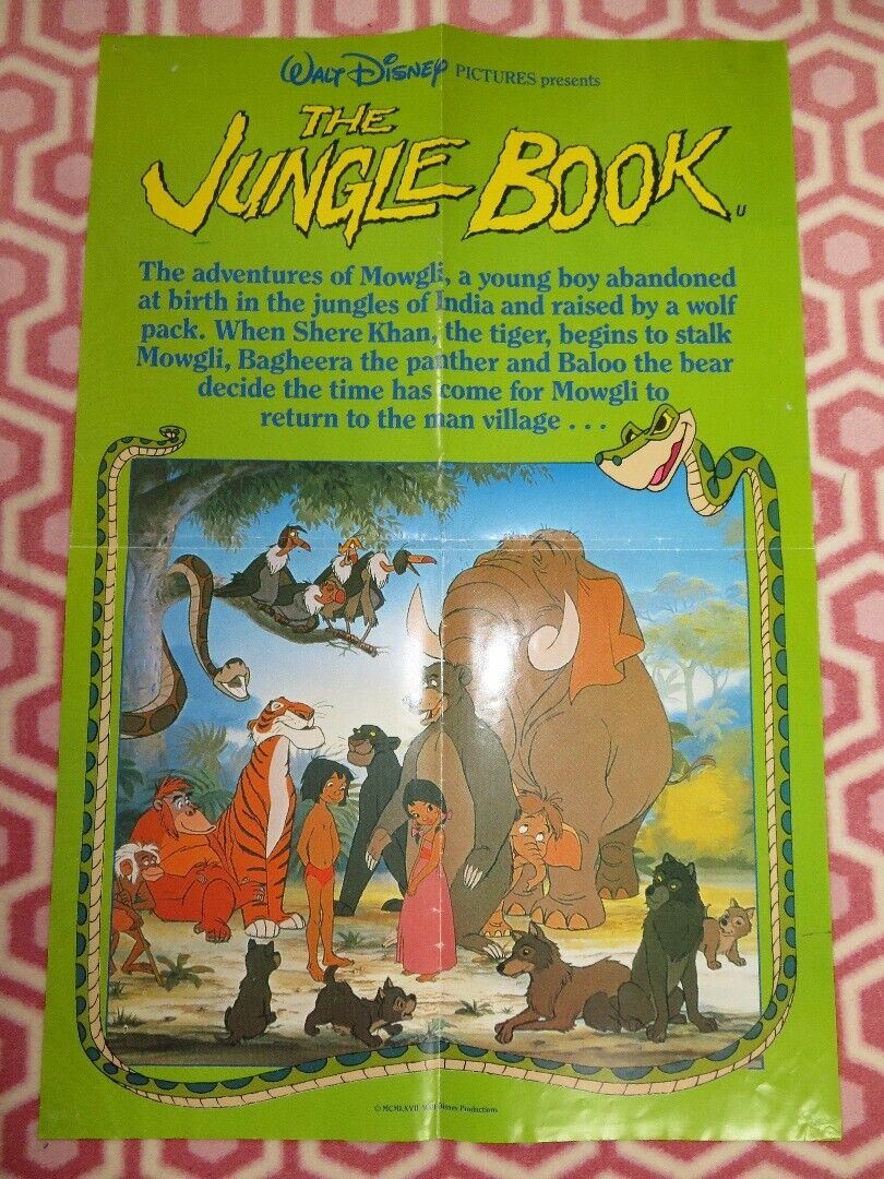 JUNGLE BOOK UK DOUBLE CROWN POSTER DISNEY PHIL HARRIS 1984