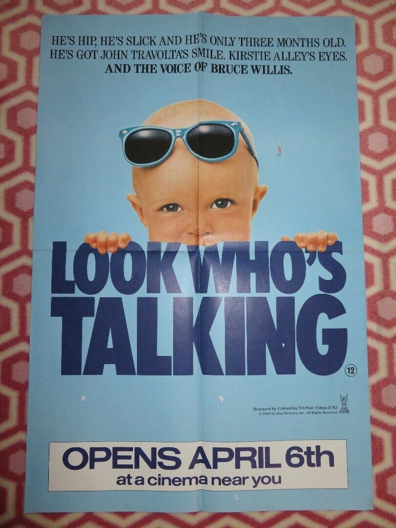 LOOK WHOS TALKING UK DOUBLE CROWN POSTER JOHN TRAVOLTA 1989