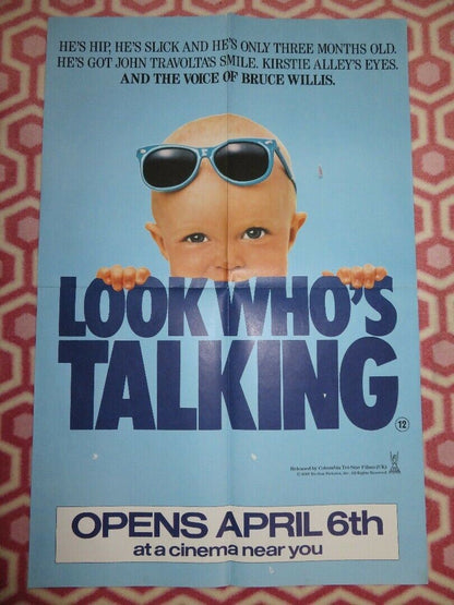 LOOK WHOS TALKING UK DOUBLE CROWN POSTER JOHN TRAVOLTA 1989