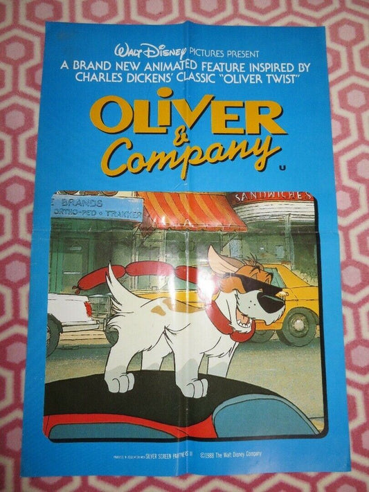 OLIVER & COMPANY UK DOUBLE CROWN POSTER DISNEY  JOEY LAWRENCE1988