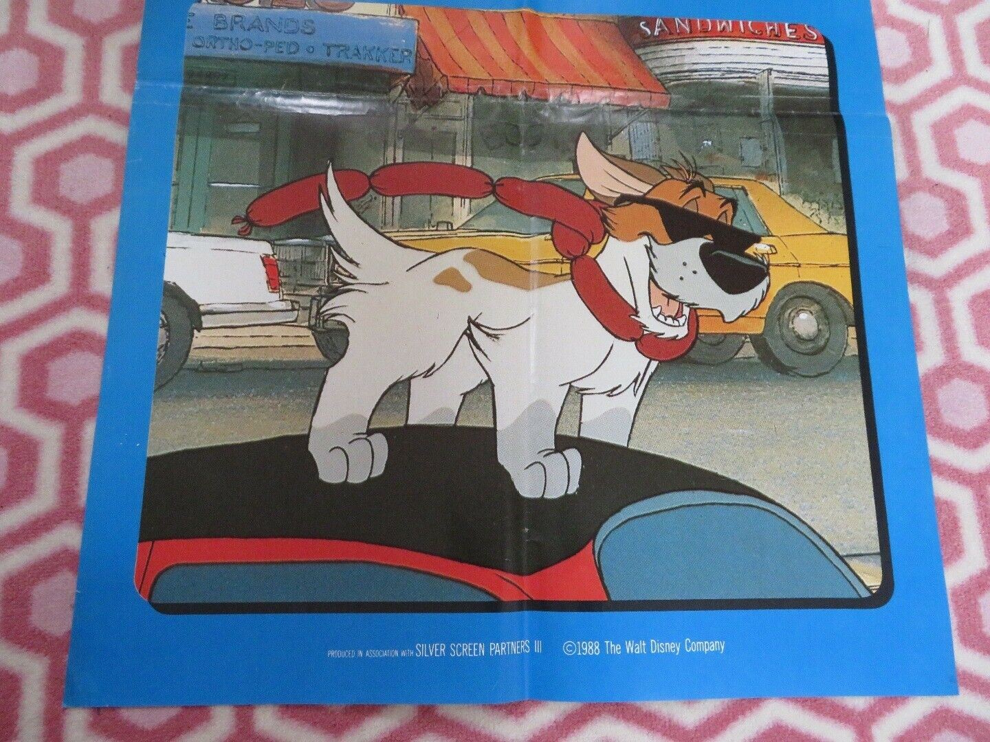 OLIVER & COMPANY UK DOUBLE CROWN POSTER DISNEY  JOEY LAWRENCE1988