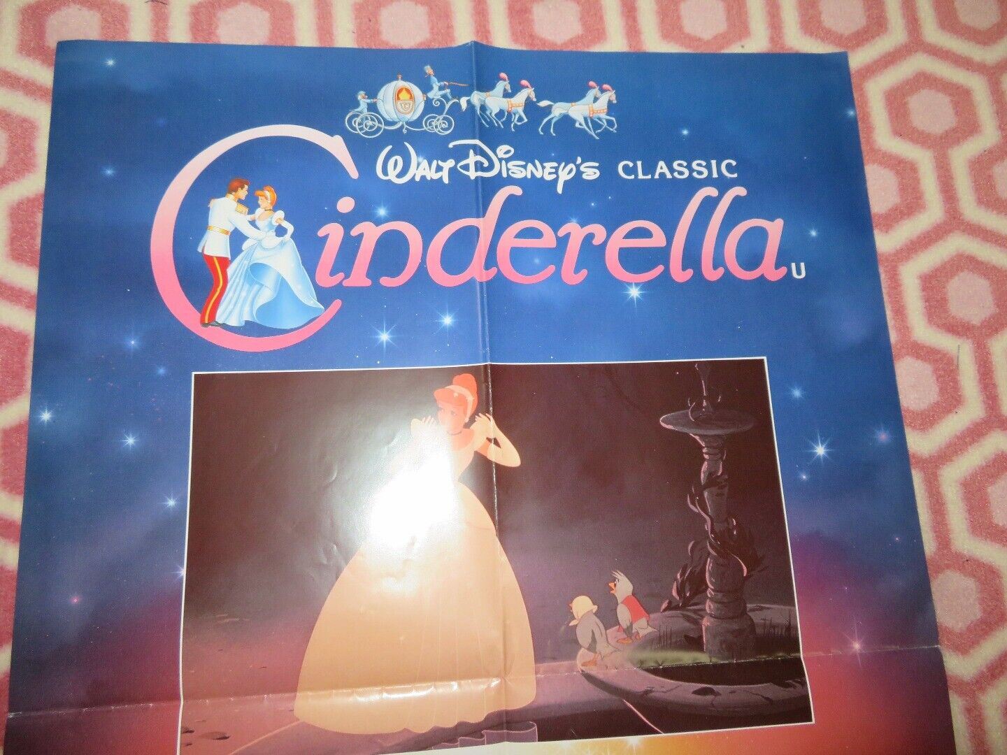 CINDERELLA UK DOUBLE CROWN POSTER ILENE WOODS DISNEY 1987