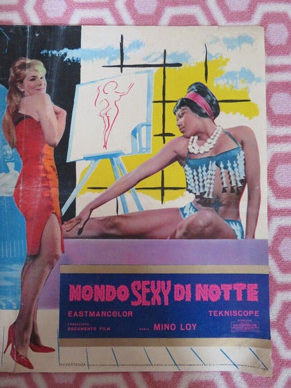 MONDO SEXY DI NOTTE/ Mondo Sexuality-A ITALIAN PHOTOBUSTA POSTER MINO LOY  1962