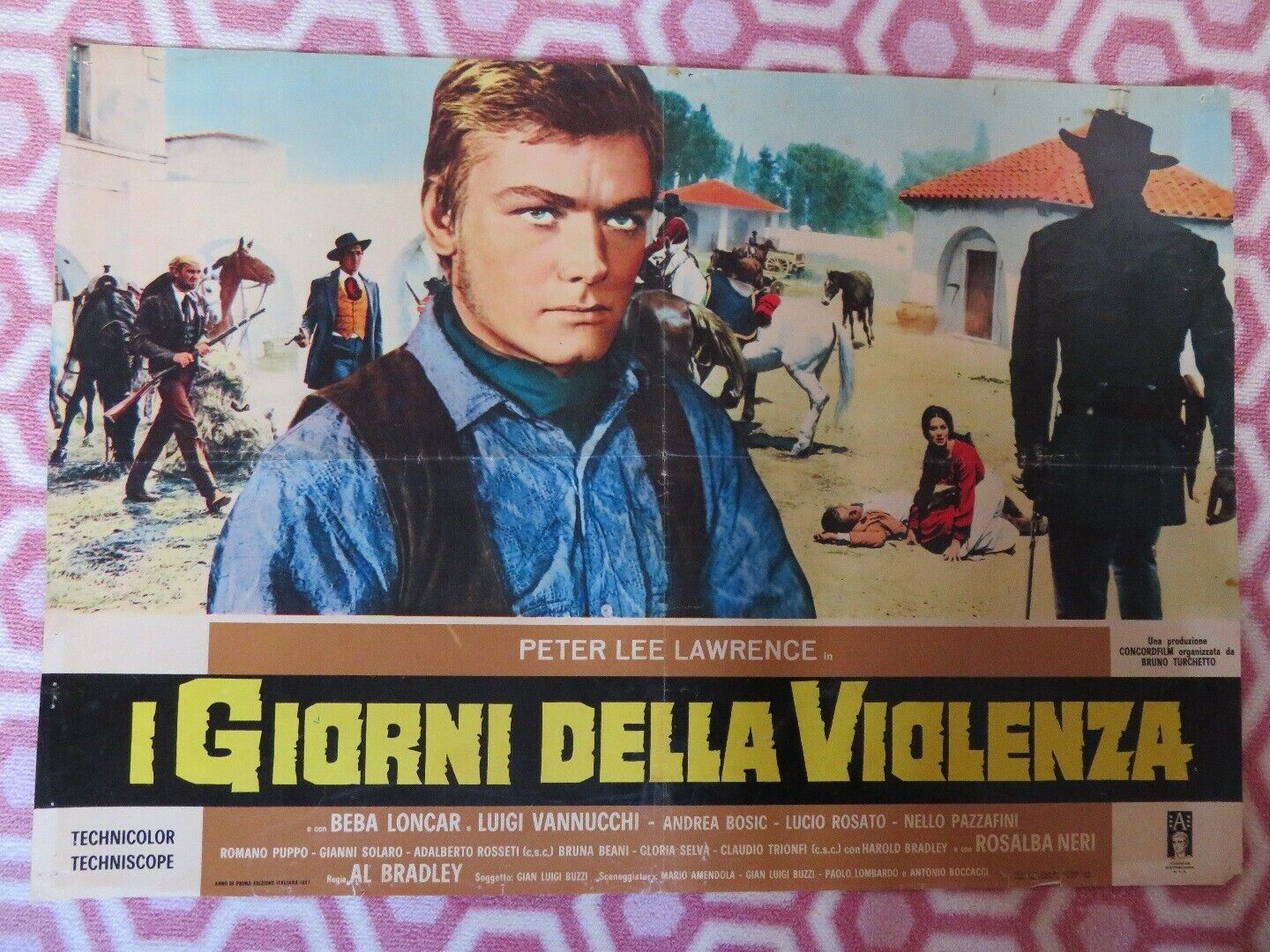 I GIORNI DELLA VIOLENZA ITALIAN PHOTOBUSTA POSTER PETER LEE LAWRENCE 1967