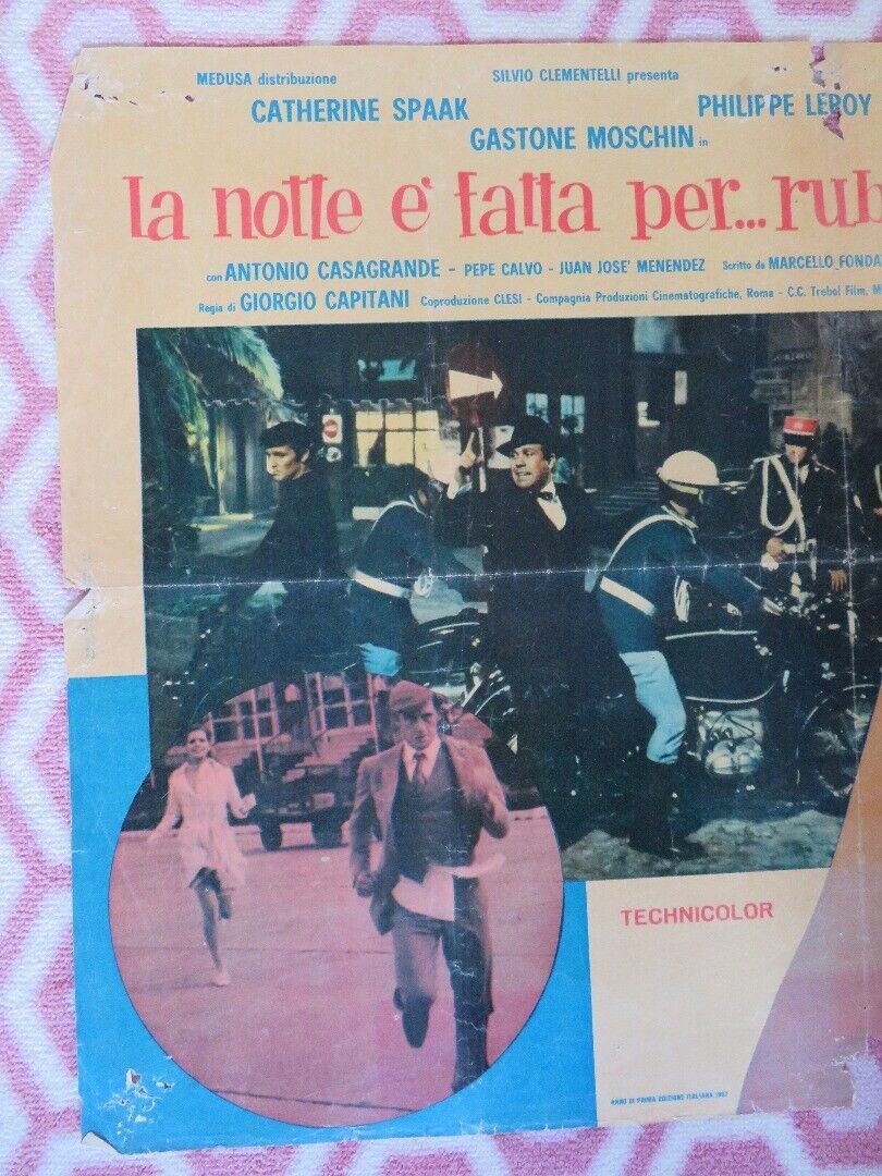 LA NOTTE E FATTA PER.. RUBARE ITALIAN PHOTOBUSTA POSTER CATHERINE SPAAK  1967