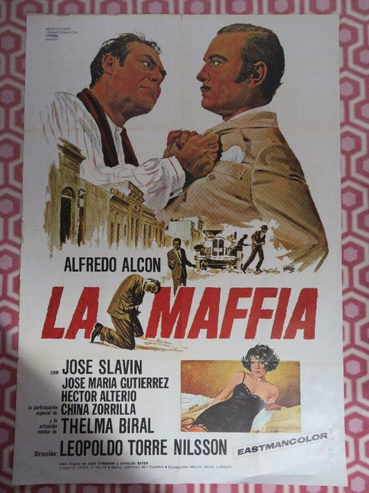 LA MAFFIA  ARGENTINIAN (42"x 29") POSTER  ALFREDO ALCON JOSE SLAVIN 1972