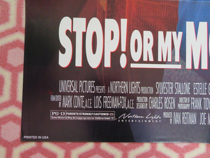 STOP! OR MY MOM WILL SHOOT US ONE SHEET POSTER SYLVESTER STALLONE 1992