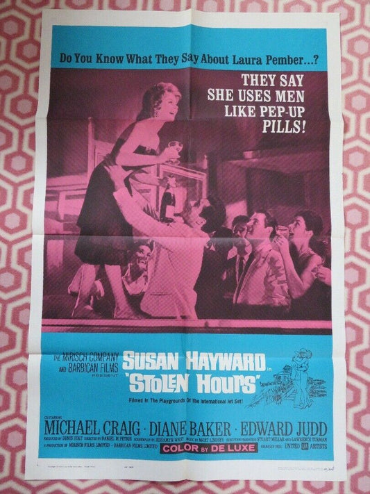 STOLEN HOURS US ONE SHEET POSTER SUSAN HAYWARD DIANE BAKER 1963