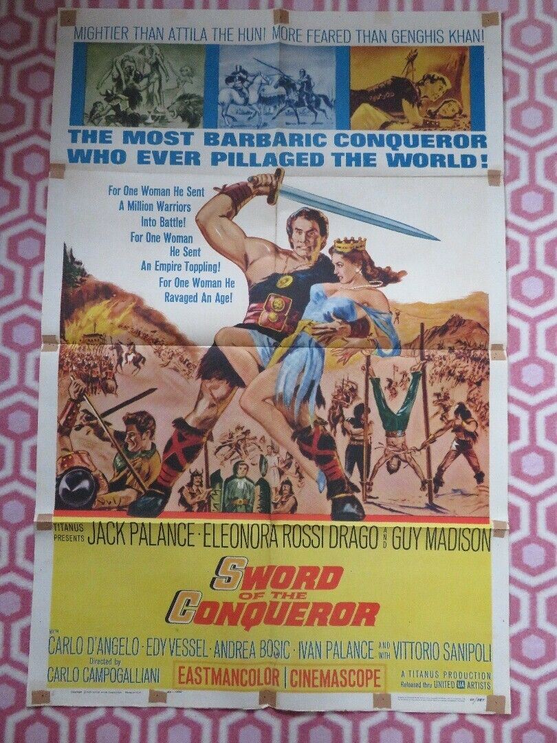 SWORD OF THE CONQUEROR US ONE SHEET POSTER JACK PALANCE 1961