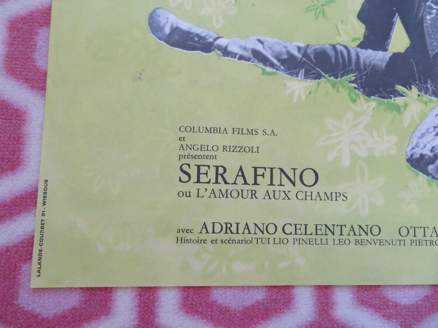 SERAFINO FRENCH MOYENNE (30.5"x 23") POSTER ADRIANO CELENTANO  SARO URZI 1968