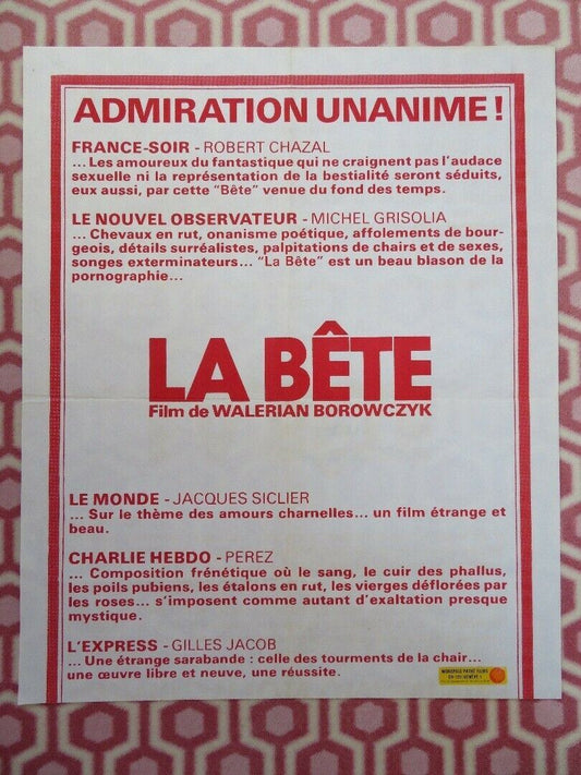 LA BETE/ The Beast FRENCH MOYENNE (29"x 23.5") POSTER WALERIAN BOROWCZYK 1975