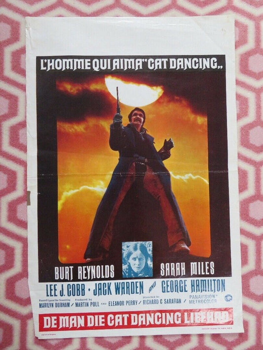 L'HOMME QUI AIMA  "CAT DANCING" BELGIUM (21.5"x 14.5") POSTER BURT REYNOLDS 1973