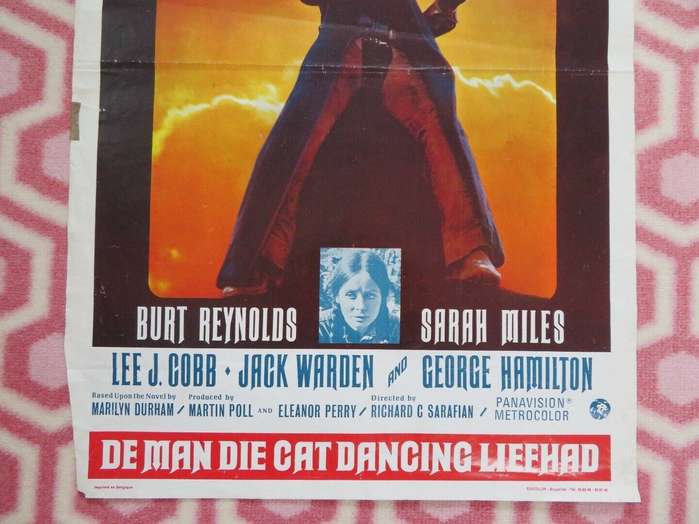 L'HOMME QUI AIMA  "CAT DANCING" BELGIUM (21.5"x 14.5") POSTER BURT REYNOLDS 1973