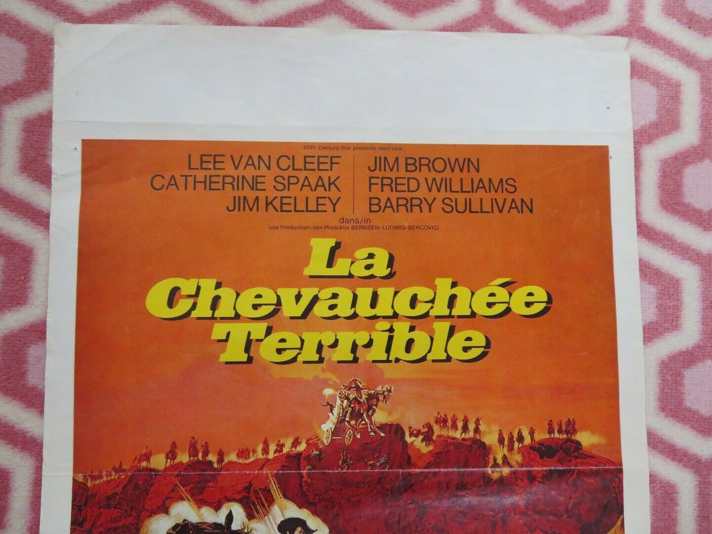 LA CHEVAUCHEE TERRIBLE/ Take a Hard Ride BELGIUM (21.5"x 14.5") POSTER 1975