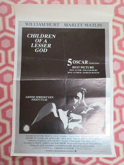 CHILDREN OF A LESSER GOD BELGIUM (21.5"x 14.5") POSTER WILLIAM HURT 1986