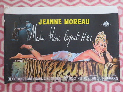 MATA HARI AGENT H21/ Secret Agent FX18 BELGIUM (15"x22.5") POSTER JEANNE MOREAU