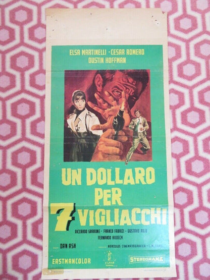 UN DOLLARO PER 7 VIGLIACCHI ITALIAN LOCANDINA (27.5" x 13") POSTER 1968