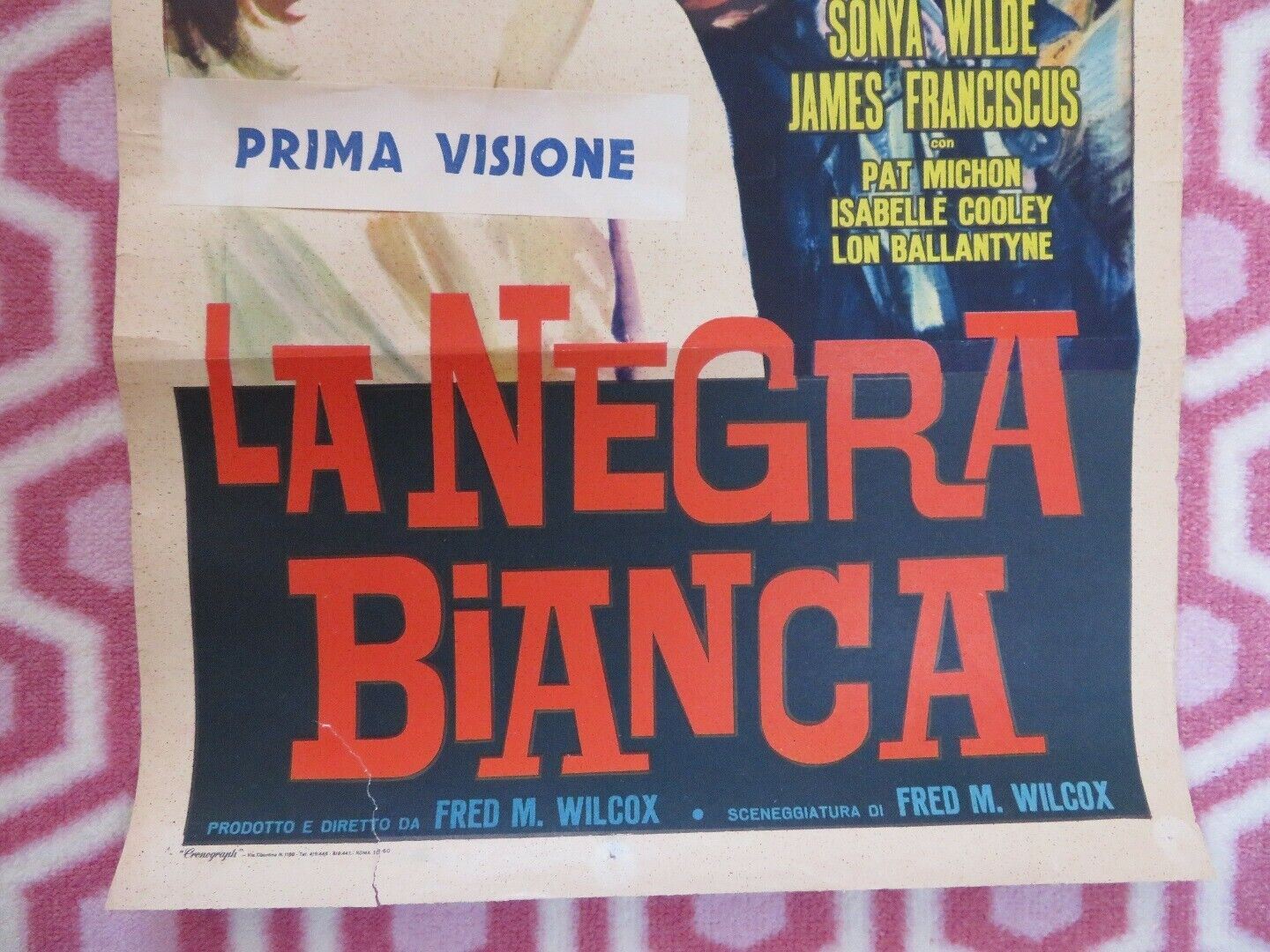 LA NEGRA BIANCA/ I Passed for White ITALIAN LOCANDINA (27" x 13") POSTER 1960