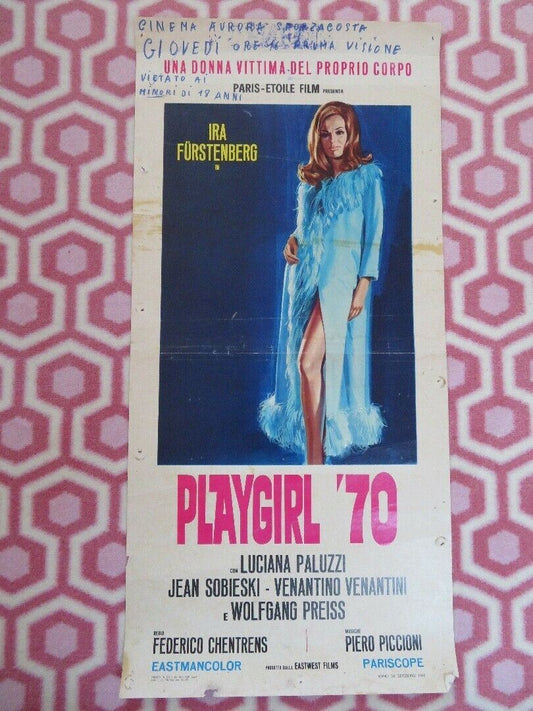 PLAYGIRL '70 ITALIAN LOCANDINA (27" x 13") POSTER IRA FURSTENBERG 1969