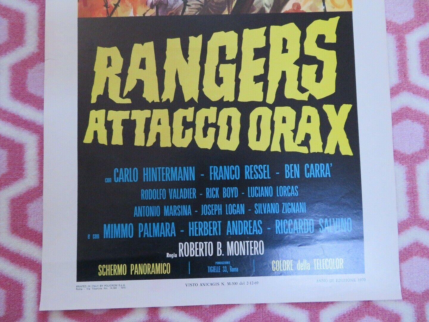 RANGERS ATTACCO ORAX / The Rangers ITALIAN LOCANDINA (27" x 13") POSTER 1970