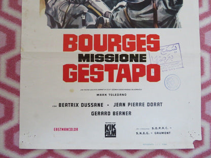 BOURGES MISSIONE GESTAPO ITALIAN LOCANDINA (27" x 13") POSTER 1968