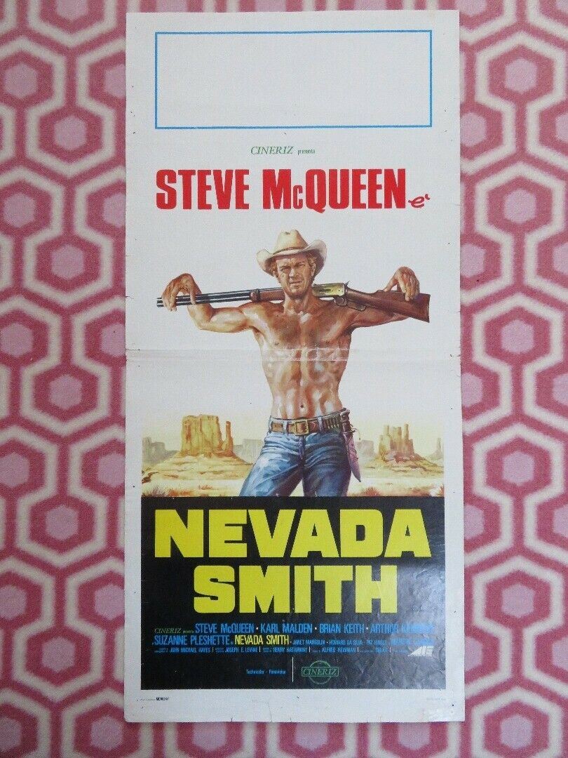 NEVADA SMITH ITALIAN LOCANDINA (27" x 13") POSTER STEVE MCQUEEN 1966