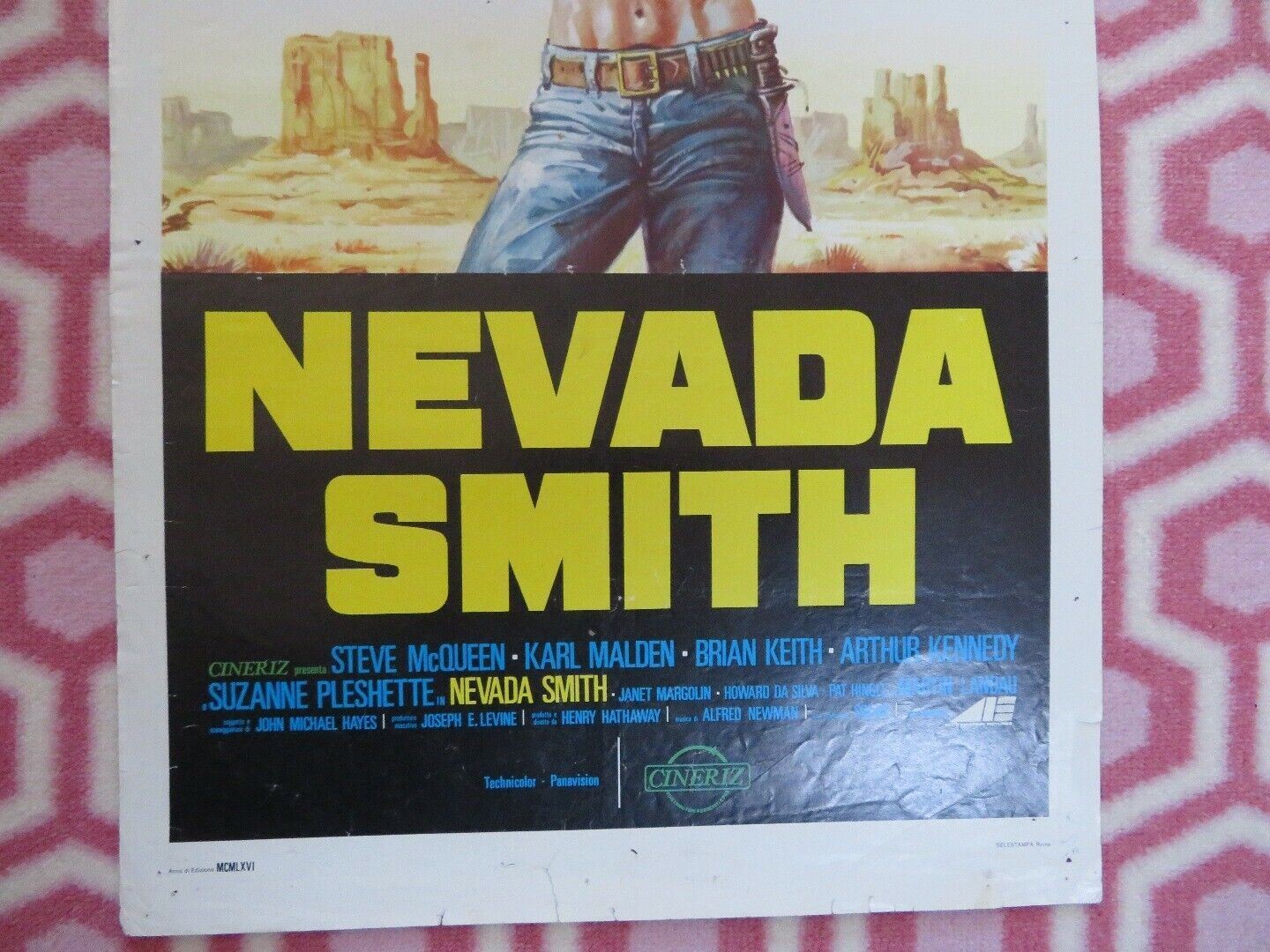 NEVADA SMITH ITALIAN LOCANDINA (27" x 13") POSTER STEVE MCQUEEN 1966