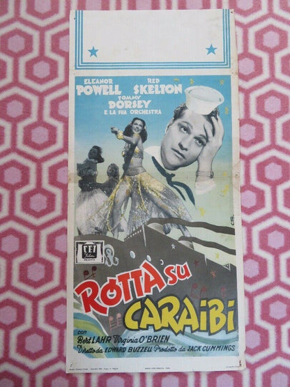 ROTTA SUI CARAIBI/ Ship Ahoy ITALIAN LOCANDINA (27" x 13") POSTER ELEANOR POWELL