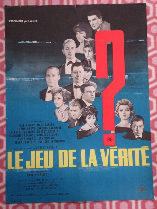 LE JEU DE LA VERITE FRENCH (23" x 31") POSTER NADIA GRAY MARC CASSOT 1961