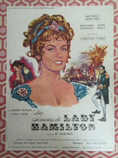 LADY HAMILTON/ Emma Hamilton FRENCH (23.5" x 31) POSTER MICHELE MERCIER 1968