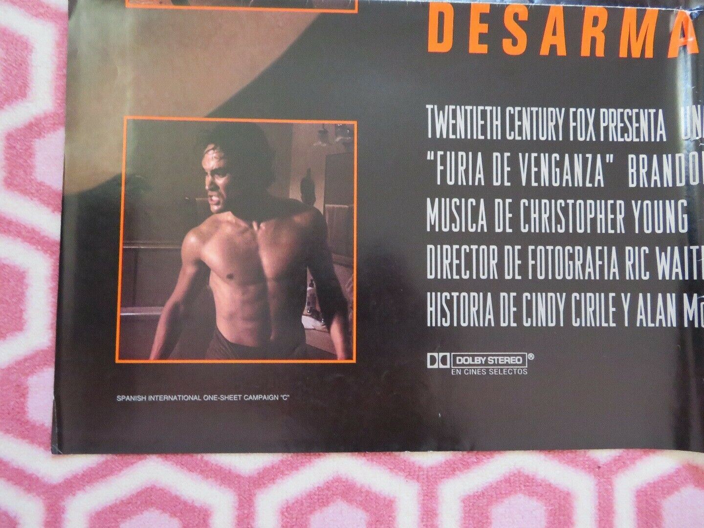 RAPID FIRE SPANISH ONE SHEET POSTER BRANDON LEE 1992