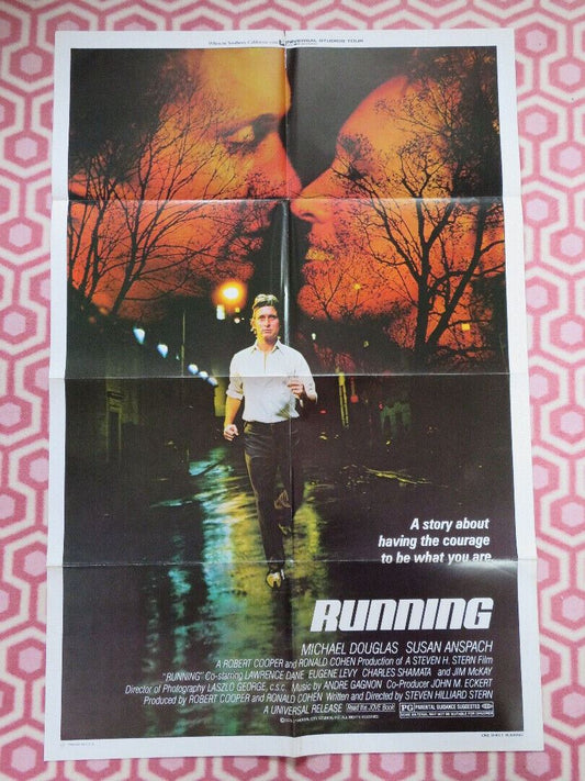 RUNNING US ONE SHEET POSTER MICHAEL DOUGLAS SUSAN ANSPACH 1979