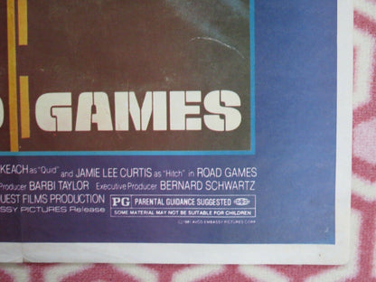 ROAD GAMES US (27"X 19.5") ROLLED POSTER JAMIE LEE CURTIS 1981