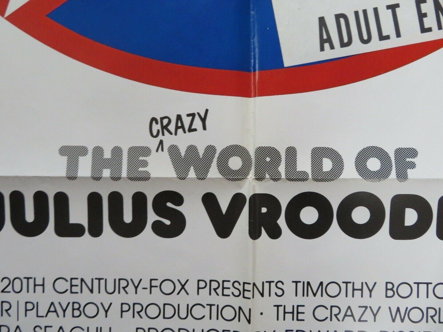 THE CRAZY WORLD OF JULIUS VROODER US ONE SHEET POSTER STYLE A PLAYBOY 1974