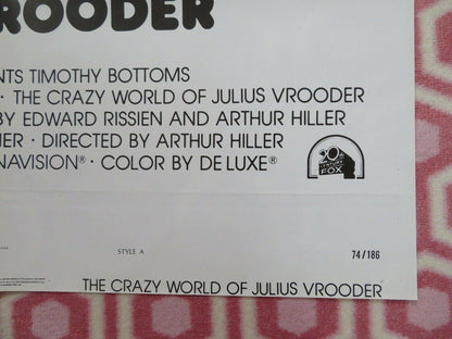 THE CRAZY WORLD OF JULIUS VROODER US ONE SHEET POSTER STYLE A PLAYBOY 1974