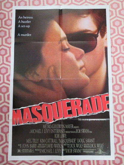 MASQUERADE US ONE SHEET POSTER MEG TILLY KIM CATTRALL 1988