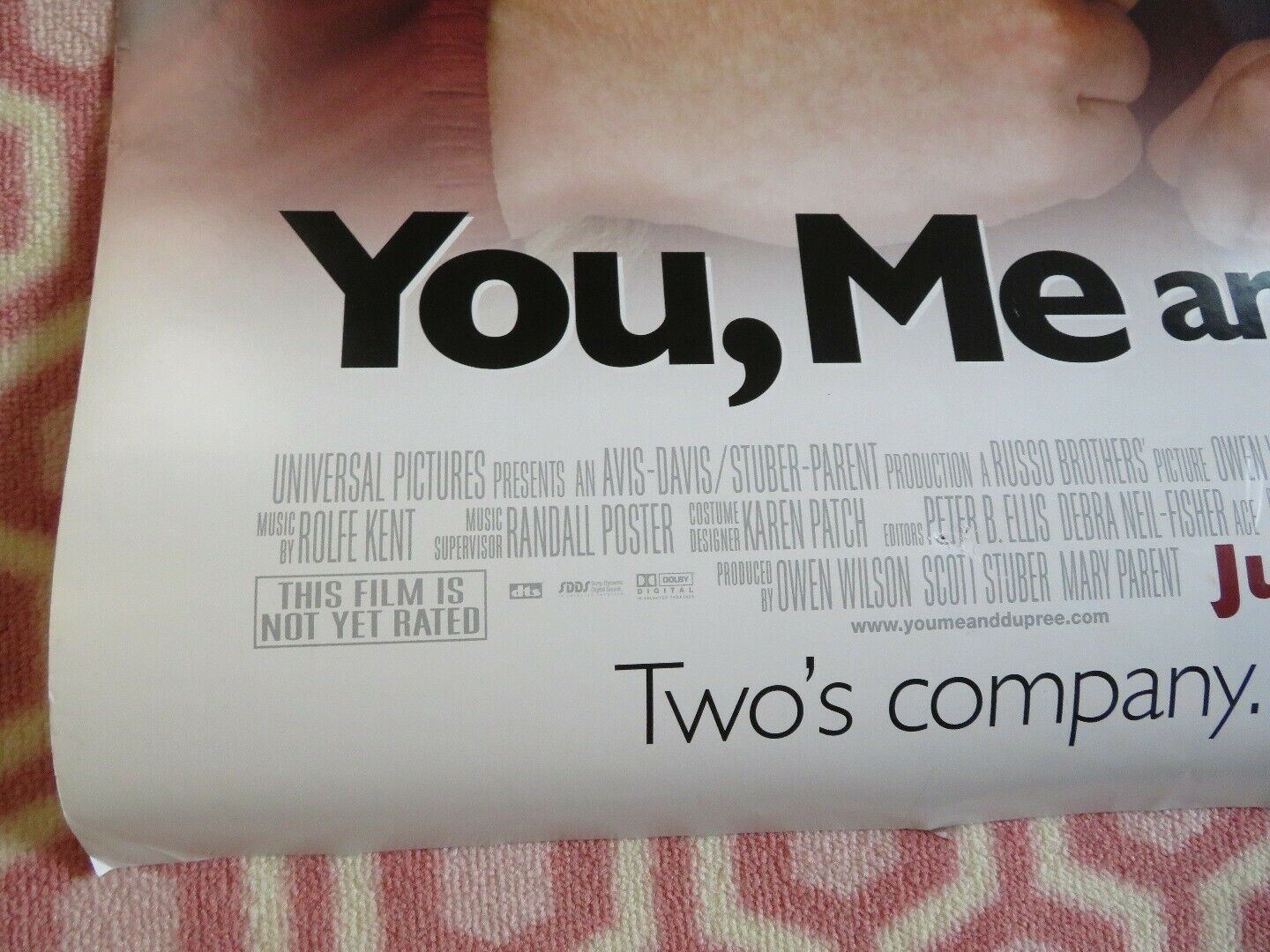 YOU, ME AND DUPREE US ONE SHEET ROLLED POSTER OWEN WILSON KATE HUDSON 2006