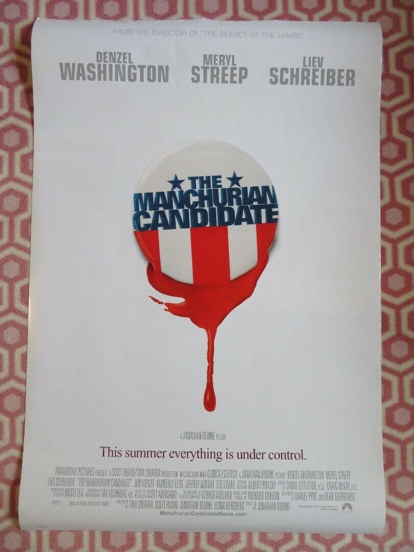 THE MANCHURIAN CANDIDATE US ONE SHEET ROLLED POSTER DENZEL WASHINGTON 2004