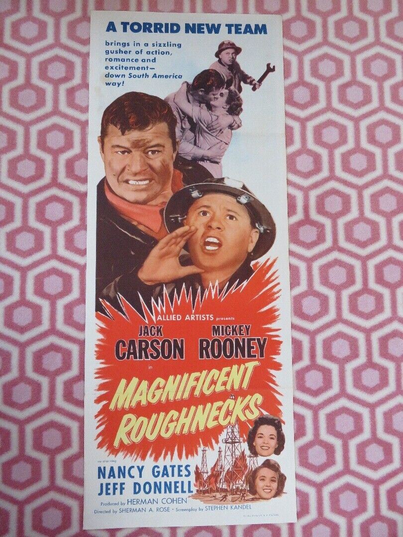 MAGNIFICENT ROUGHNECKS US INSERT (14"x 36") POSTER JACK CARSON MICKEY ROONEY '56