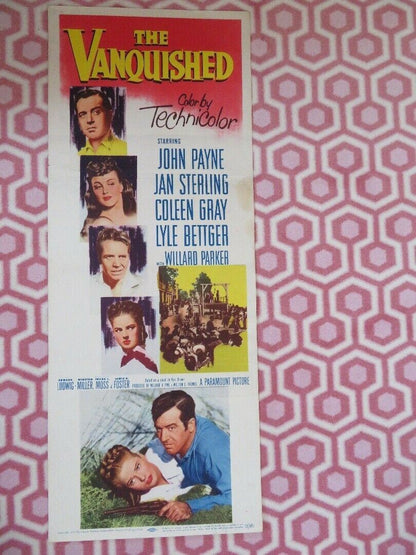 THE VANQUISHED US INSERT (14"x 36") POSTER JOHN PAYNE JAN STERLING 1953