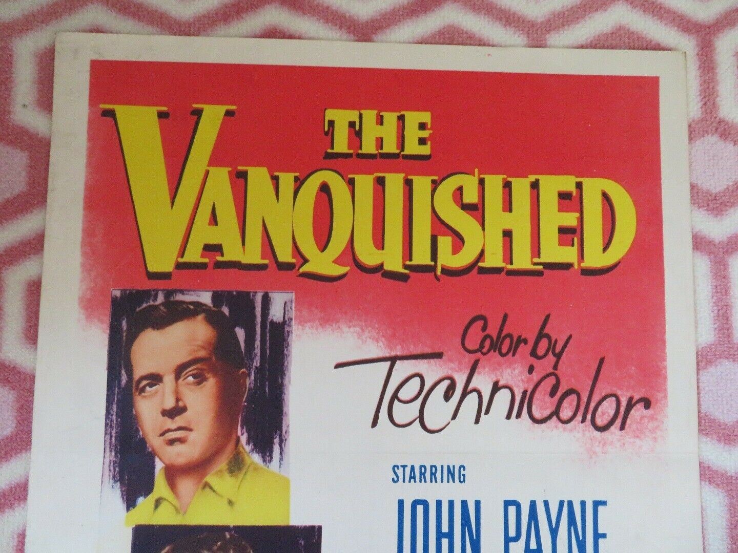 THE VANQUISHED US INSERT (14"x 36") POSTER JOHN PAYNE JAN STERLING 1953