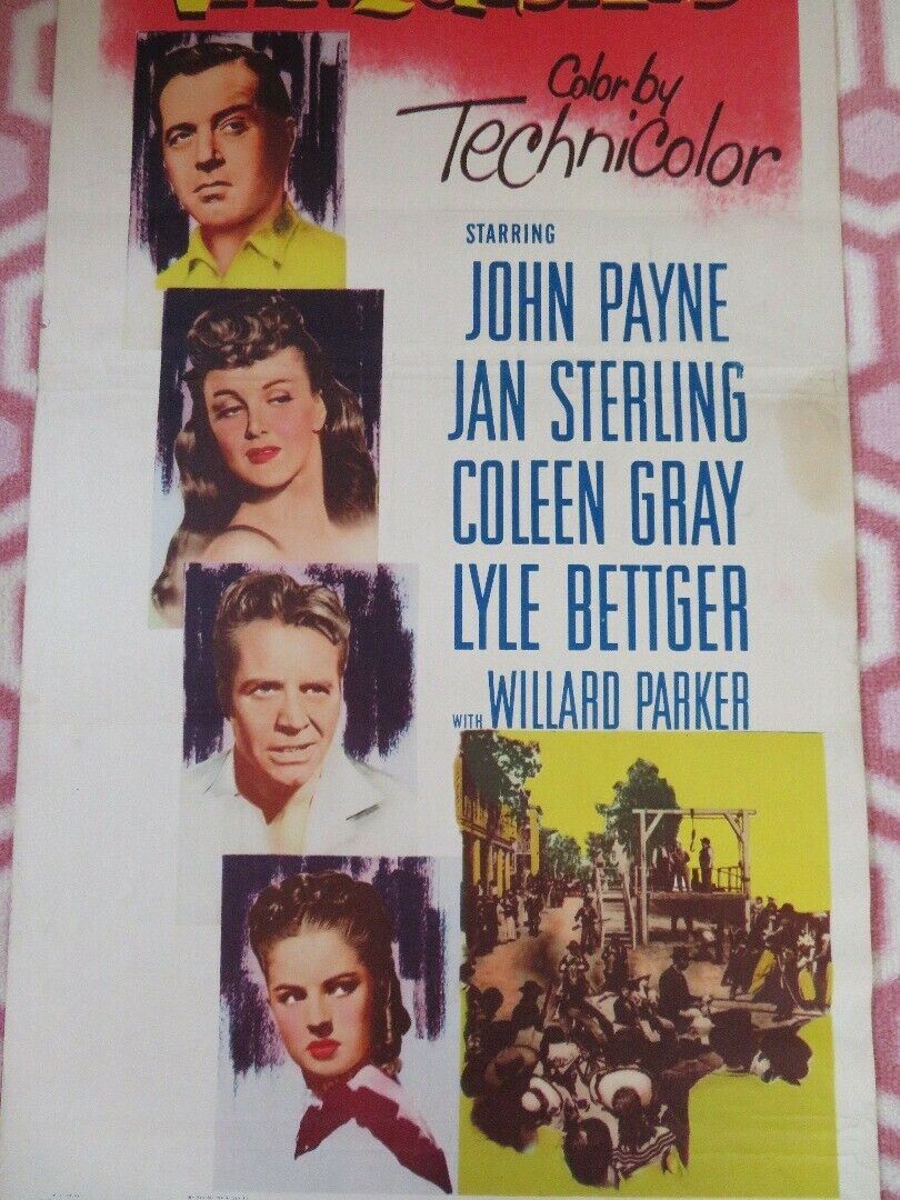 THE VANQUISHED US INSERT (14"x 36") POSTER JOHN PAYNE JAN STERLING 1953