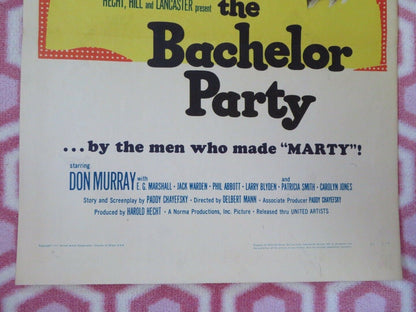 THE BACHELOR PARTY US INSERT (14"x 36") POSTER DON MURRAY 1957