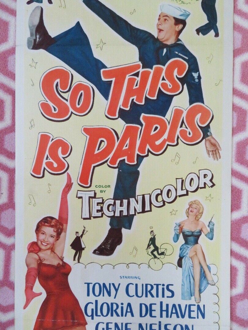 SO THIS IS PARIS US INSERT (14"x 36") POSTER GENE NELSON  TONY CURTIS 1954