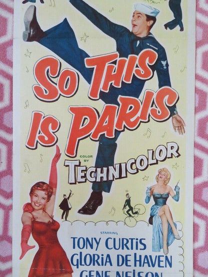 SO THIS IS PARIS US INSERT (14"x 36") POSTER GENE NELSON  TONY CURTIS 1954